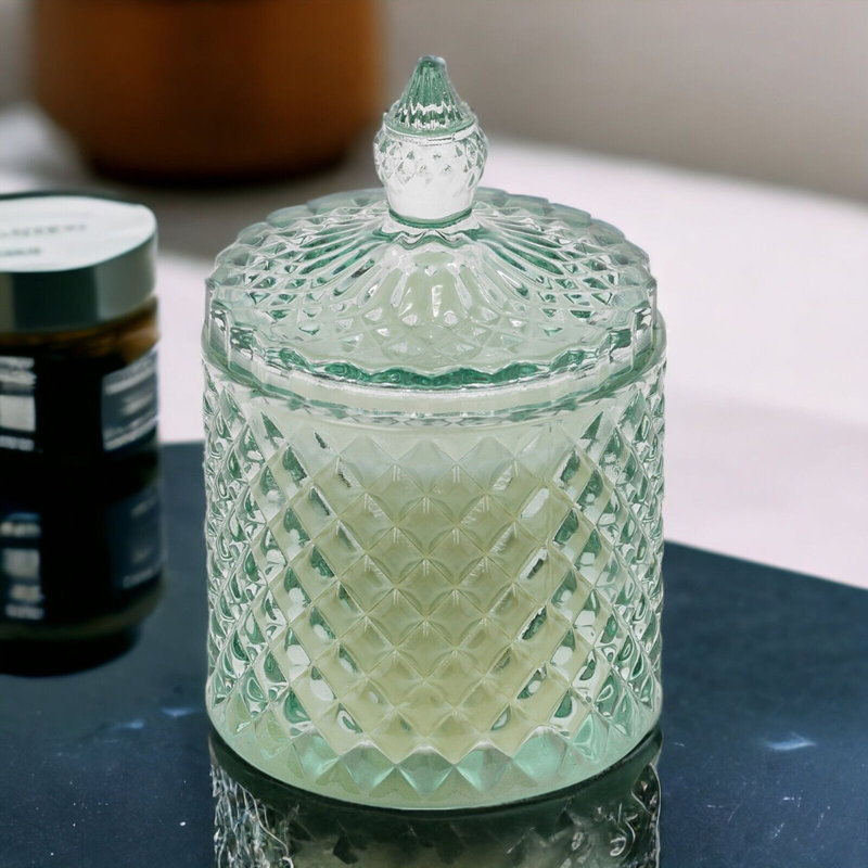 Scented Jar Candle with Glass Holder, Feu De Bois Firewood