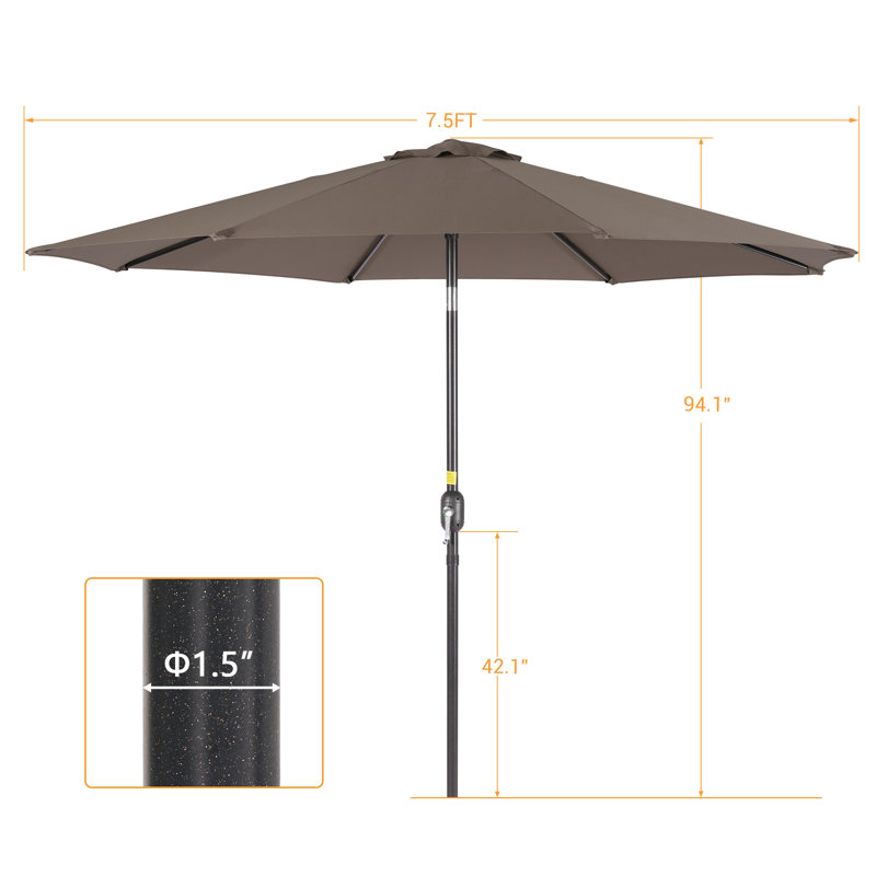 Grand parasol de marché pour terrasse 9 pi, Taupe