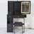 29.2" Small Size Left Drawer Desktop Vanity Table With Cushioned Stool, 2 Ac+2 Usb Power Station, Hair Dryer Bracket, Extra Large Touch Control Sliding Led Mirror, Tri-Color Switching-1035838088