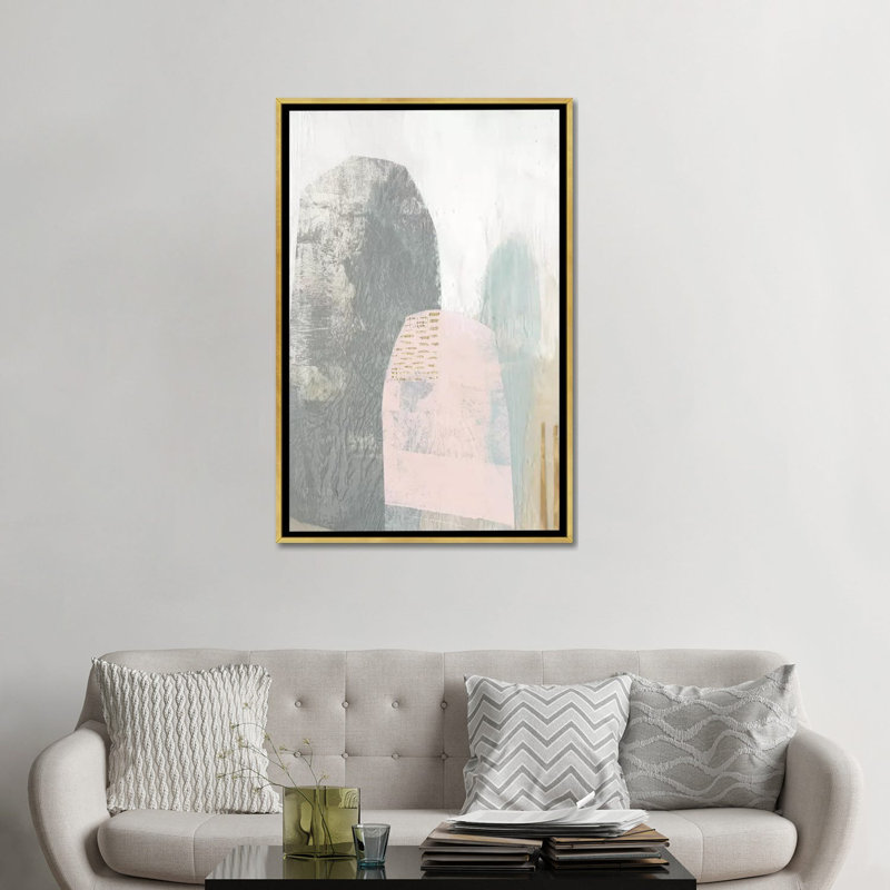 " Arranged II " by Jennifer Goldberger, 48" H x 32" W x 1.5" D, Gold Framed Canvas