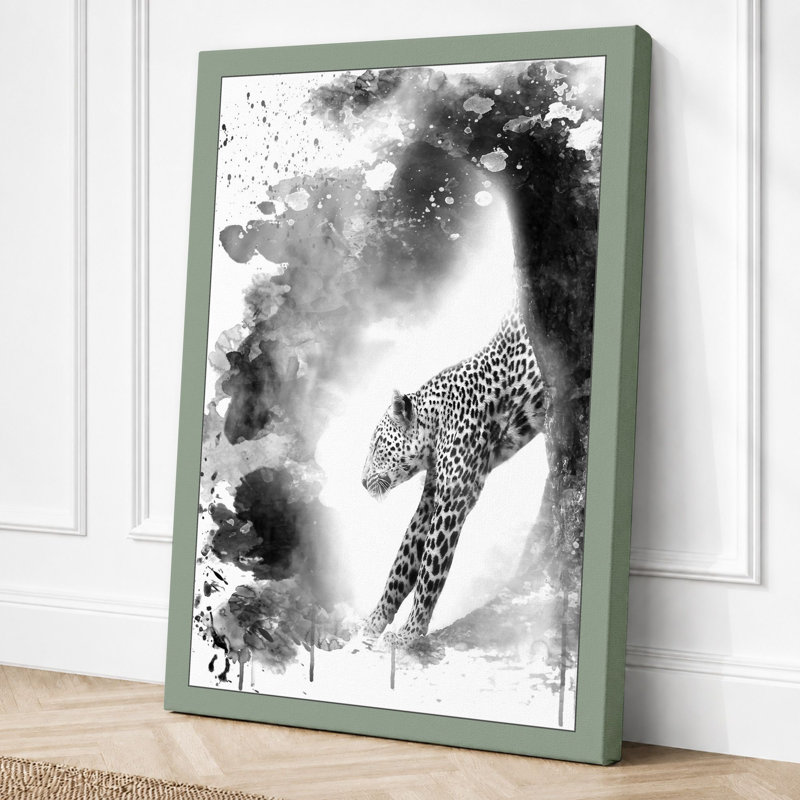 Leopard Dissolving Modern - Print, 24x16 - 61.0 x 40.6 cm, Sage Border