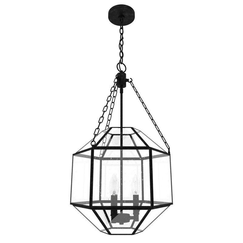 Indria 3 - Light Geometric Pendant, Medium, Rustic Iron