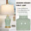 Lampe de table en pot 23 po en céramique avec abat-jour en tissu blanc et ampoule à DEL 23 po-884751315