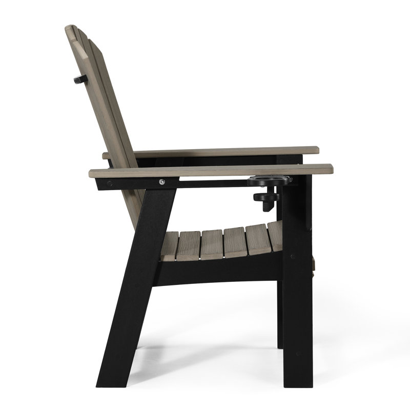 Chaise Adirondack Featherstone, noire, Black/Dark Walnut Grain