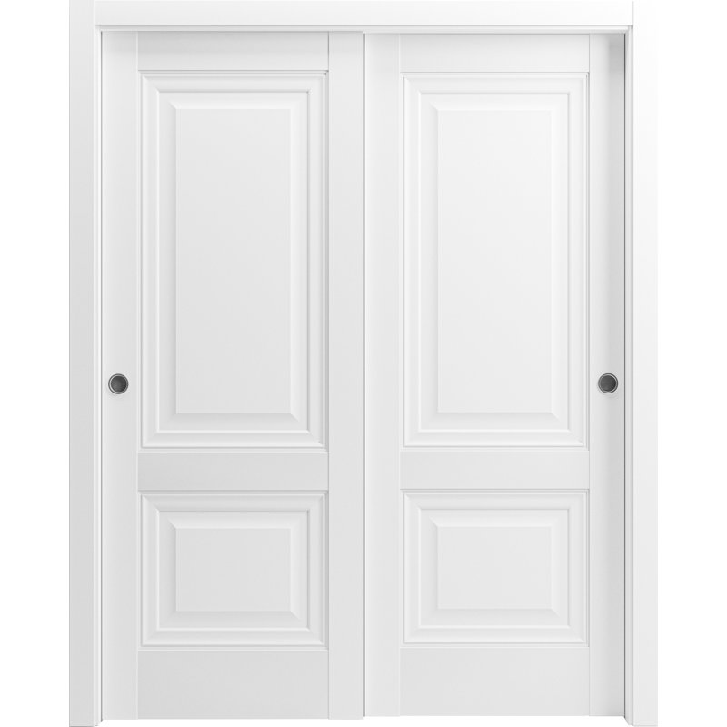 Portes blanches à panneau coulissant Lucia, 72 po x 84 po