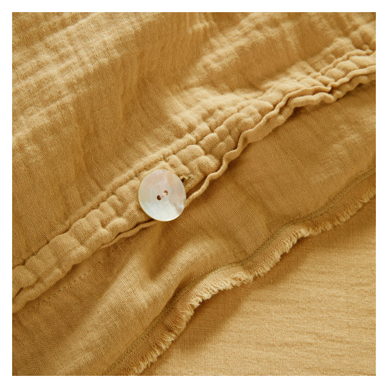 Cotton Blend, Polyester Solid Colour Duvet Cover, Golden Yellow, Emperor