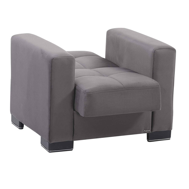 Legacy Fabric Upholstered 31" Armchair Sleeper with Storage – Firm Support Seating for Small Spaces