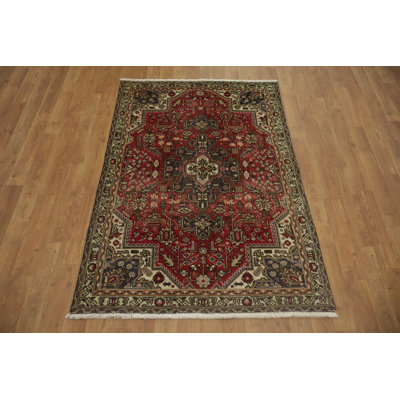 Traditional Red Floral Rug 3x5