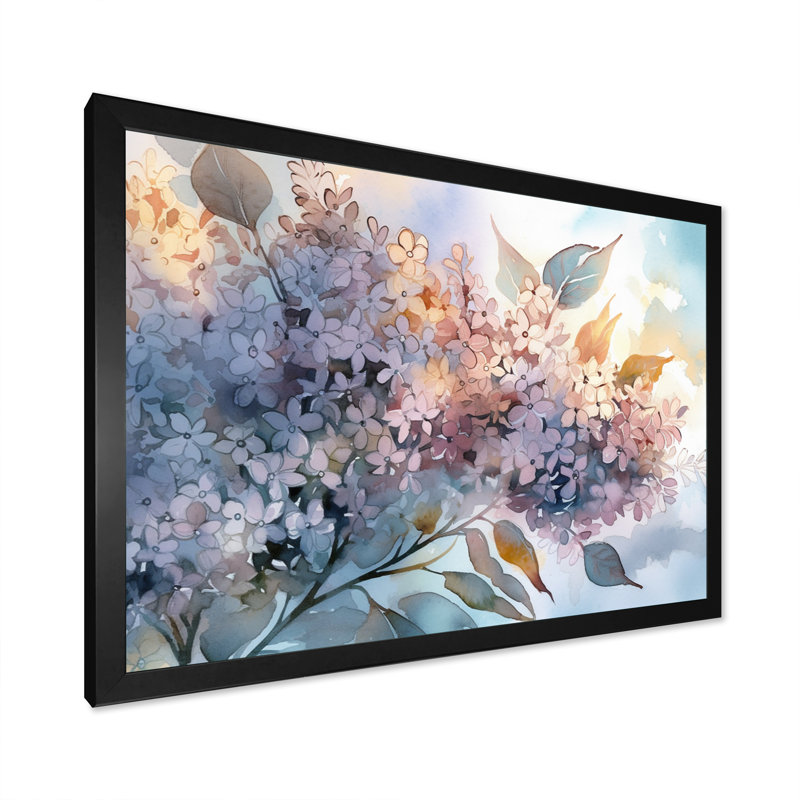 Lilas mauves aromathérapie - Lilas, art mural, Cadre noir, H 12 po x l 20 po x P 1 po