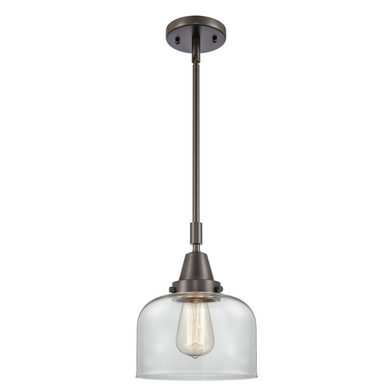 Lesher 1 - Light Single Pendant, Clear, 44.125" H x 8" W x 8" D, Oil Rubbed Bronze