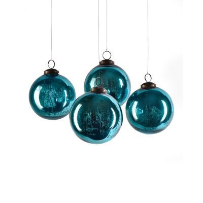Ornement boule en verre rétro (ensemble de 4)