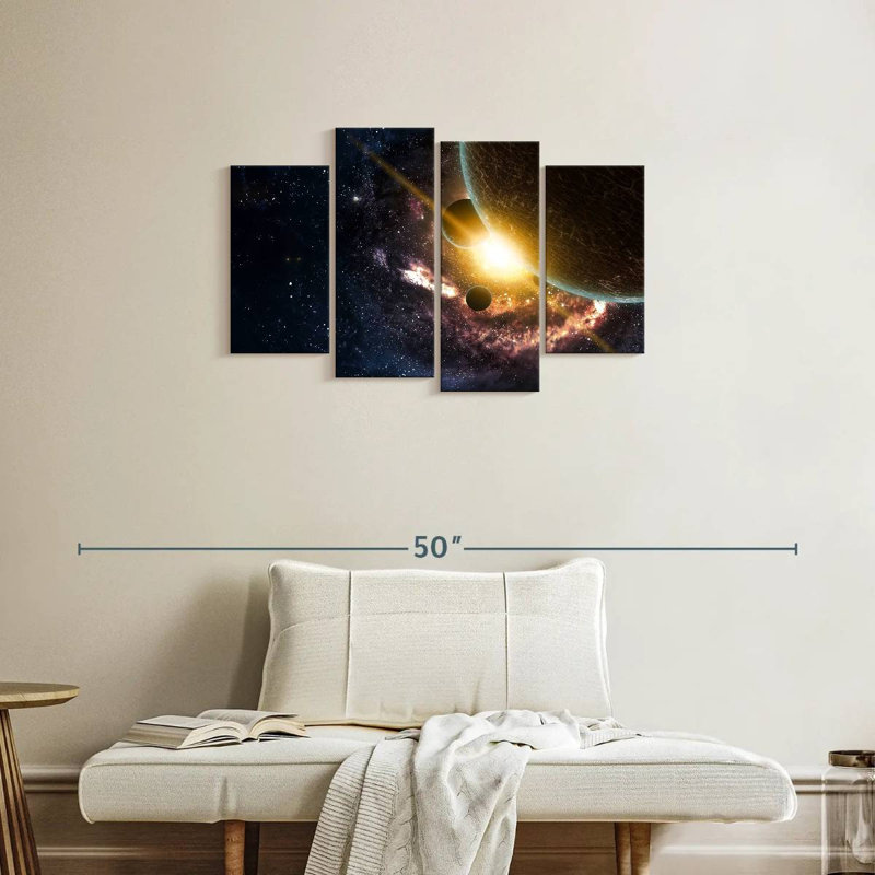 Nébuleuses et planètes de l'espace Oberle, H 22 po x l 36 po