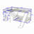 L-Shaped Metal Triple Bunk Bed With Slide, Desk And Storage-261318073