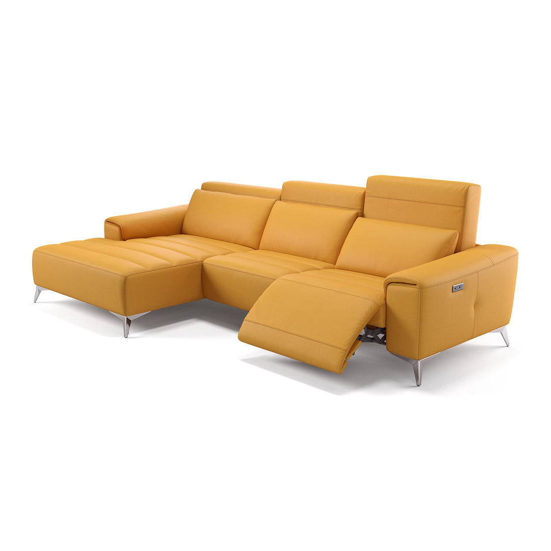 Perspections Leder Ecksofa Cucuta Gelb Links mit Funktionen