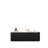 Dina 48" Bathroom Vanity With Sink, Wall-mounted Floating Curved Edges Striped Bathroom Storage Cabinet With 2 Drawers, White Round Ceramic Basin, No Faucet, Pre-assembled, black color-152114857