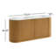 Meuble-lavabo double 72 po avec comptoir en quartz blanc Luna Reeded-121423148
