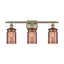 Éclairage pour meuble-lavabo 3 lumières à intensité réglable en laiton antique Wofford-1504670602-1504670603