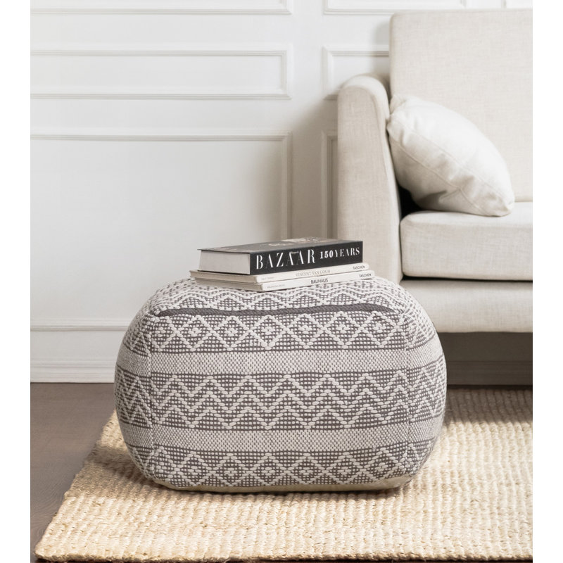 Floris Upholstered Pouf, Gray