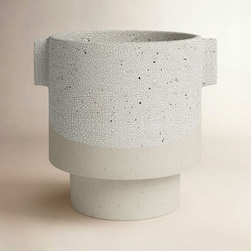 Vase de table en céramique blanche, H 7,25 po x l 6,5 po x P 6 po