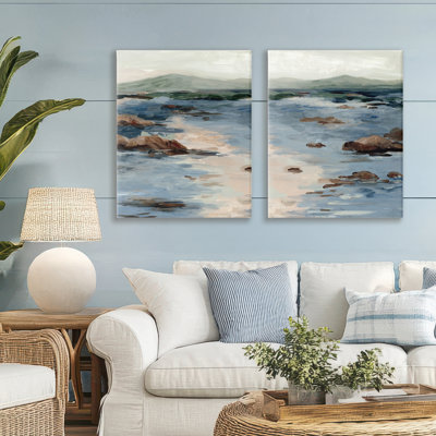 Crashing Tides Landscape 2pc Canvas Set, design by Jacob Q