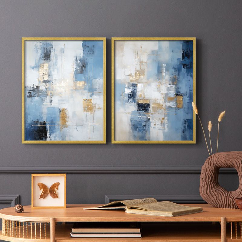 Série ABSTRACT Dxxxviii - reproduction encadrée de qualité supérieure - prête à être accrochée - aucun clou requis - aucun clou requis