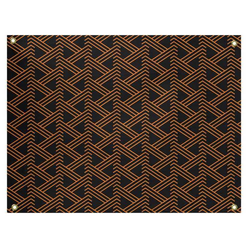 Polyester Tapestry, 1" H x 80" W x 59" D, Dark Orange/Black