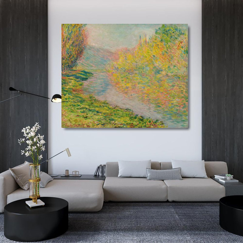 «Autumn at Jeufosse» par Claude Monet - Toile tendue avec châssis, H 17 po x l 24 po