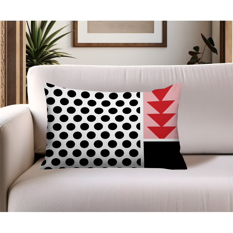 Oreiller rectangulaire réversible intérieur / extérieur Snazzy, Rouge, Rectangulaire H 14 po x l 20 po