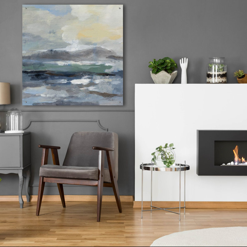  'Silver Lagoon 1' by Silvia Vassileva Acrylic Glass Wall Art, 36" x 36", H 36 po x l 36 po x P 0,2 po