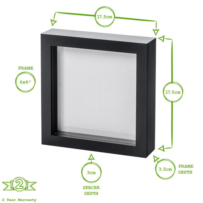 Nicola Spring - 3D Box Photo Frames - 6" x 6" - Light Brown