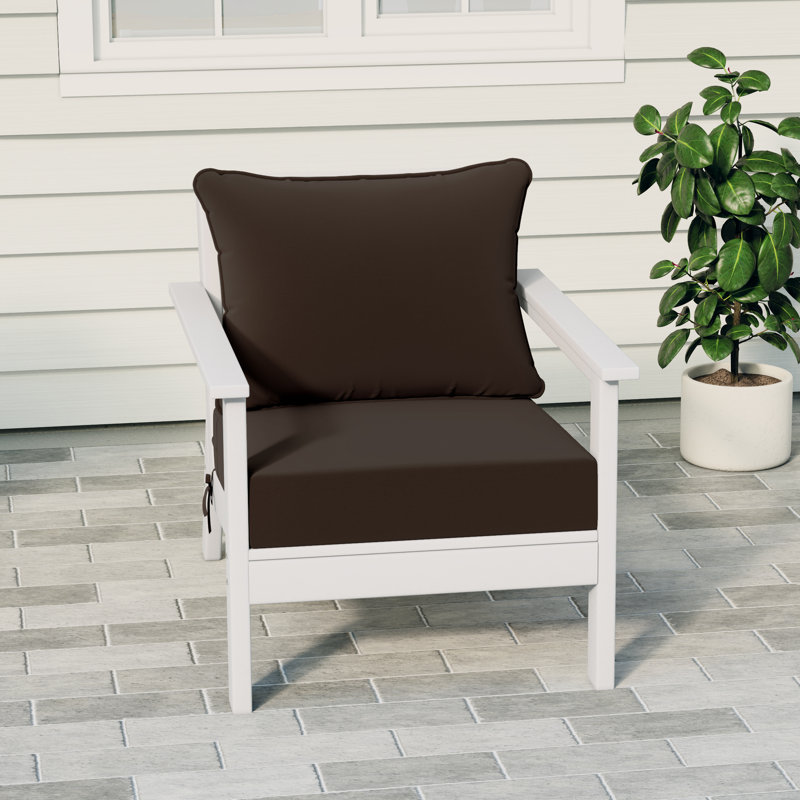 Hydea Deep Seating Chair With Cushions, White, Brown