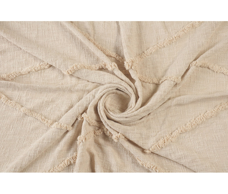 Jeté en coton tissé crème, Crème, crème