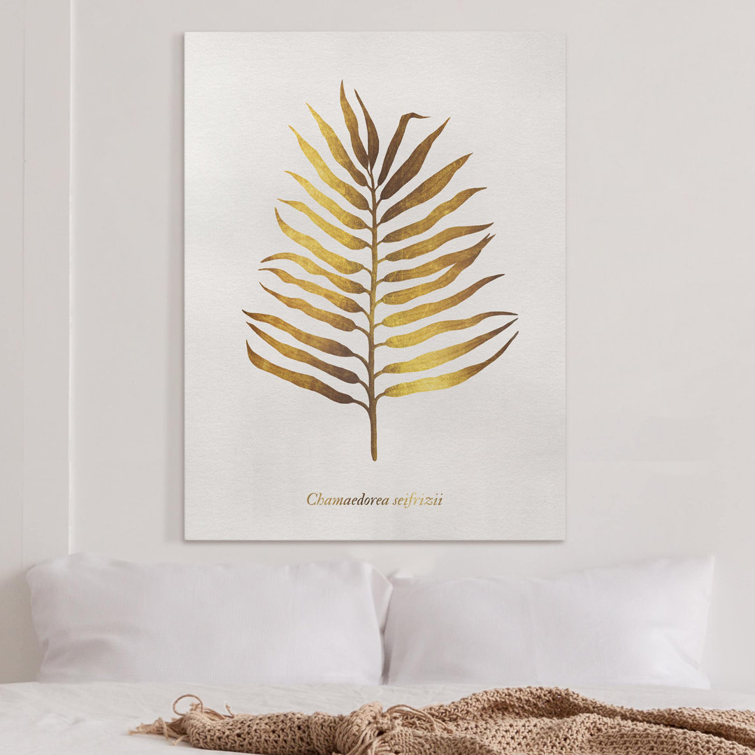 Leinwandbild Gold - Palm Leaf Ii