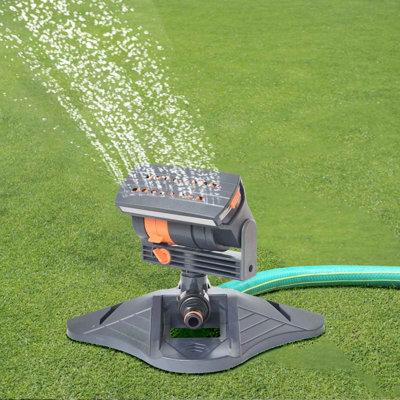 sprinkler sprinkler Upgraded Adjustable Oscillating Sprinkler 16 Mini Turbines Wide Area Coverage High Strength Triangular Support Compatible For  And Garden Irrigation