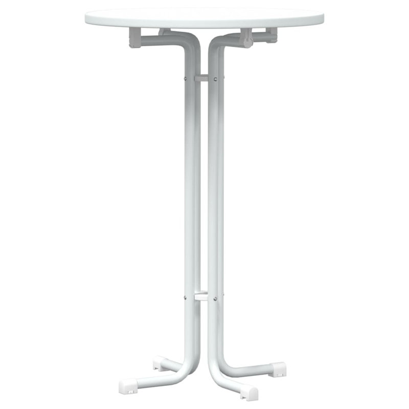 Phelia Dining Table Engineered Wood and Steel, White, 70cm W x 70cm L
