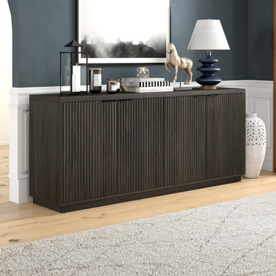 Alasha 68" Wide Rectangular Fluted Buffet Table
