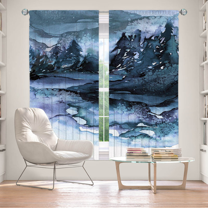 Room Darkening Curtain Pair, 40" W x 61" L, Blue