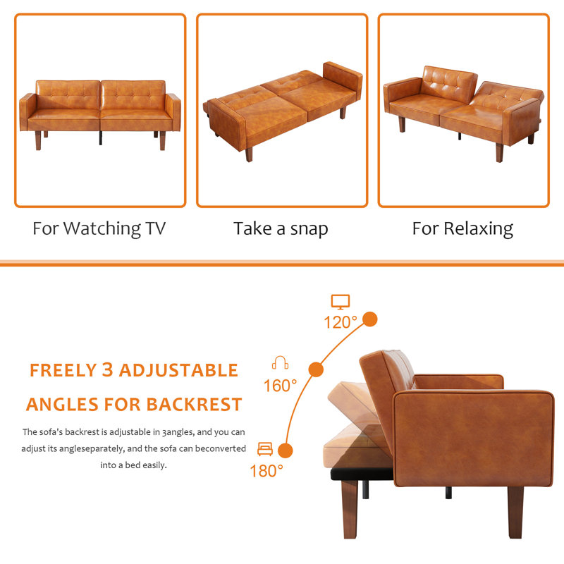 Alexender Futon Sofa Bed Couch Memory Foam Futon Convertible Bed Sleeper for Living Room,Small Space