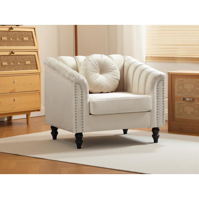 Fauteuil Chesterfield 37 po rembourré classique