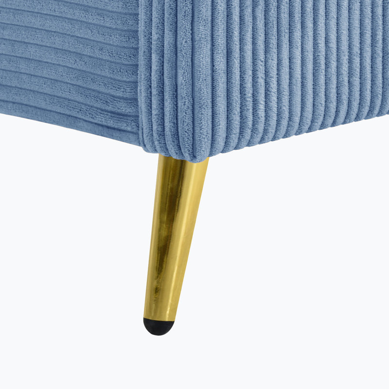 Cadre de lit moderne avec tête de lit en bois, Bleu