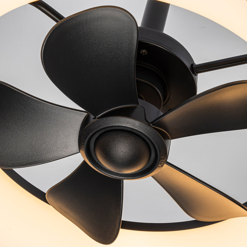 18" Minimalist Matte Black Integrated LED Ceiling Fan