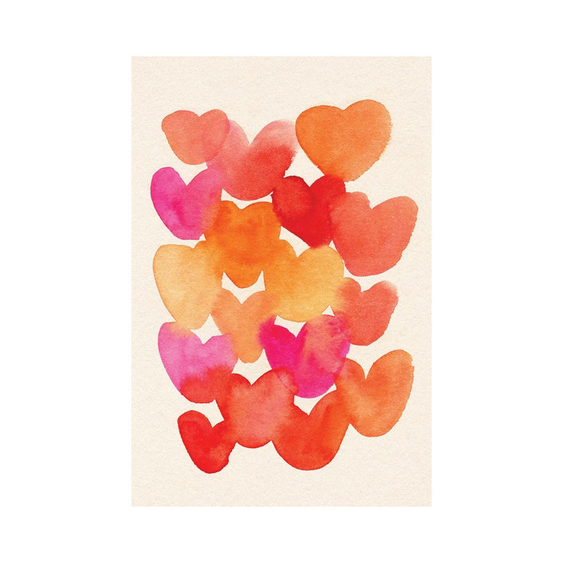 Hearts 1 Piece Wall Art on Canvas, 101.6 cm H x  66.04 cm W  x  3.175 cm D, Does Not Apply
