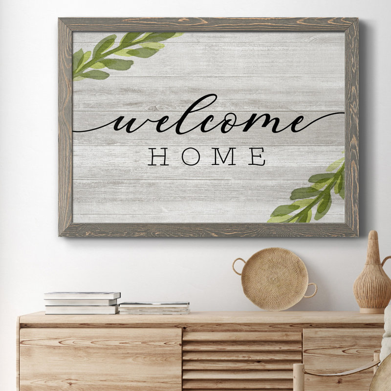 Welcome Home - Reproduction de photo sur toile, H 31,5 po x l 23,5 po x P 1,5 po, Encadré gris