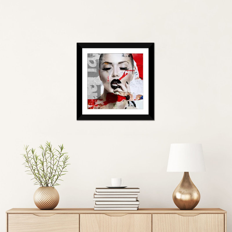 «Absolument Beautiful I», impression sur toile, Papier avec cadre noir, Blanc, H 24 po x l 24 po x P 1 po