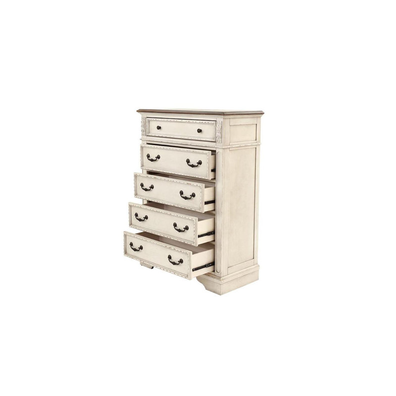 Commode de rangement avec commode en bois blanc antique antique