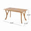 Table de salle à manger d'extérieur rectangulaire en bois massif 59 pouces, finition teck-2052686195