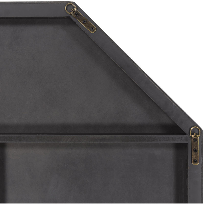 Manfredi Wood Flat Wall Mirror, Gold