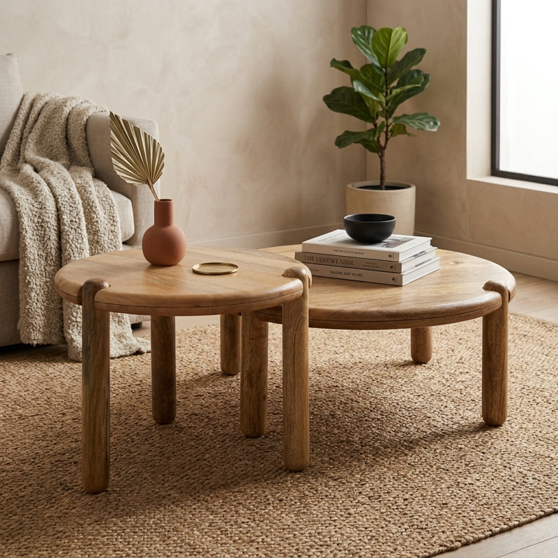 Sitkin Scandi Coffee Table Small, 32cm H x 80cm L x 80cm W