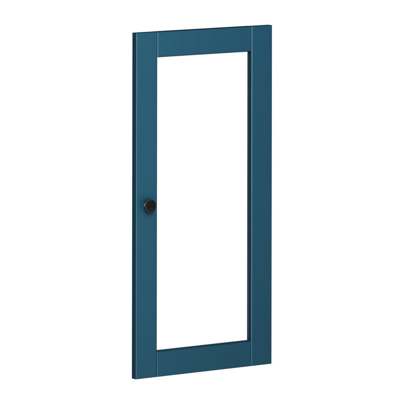 Ensemble de porte d'armoire modulaire 100% bois massif Ramdev, Bleu sarcelle
