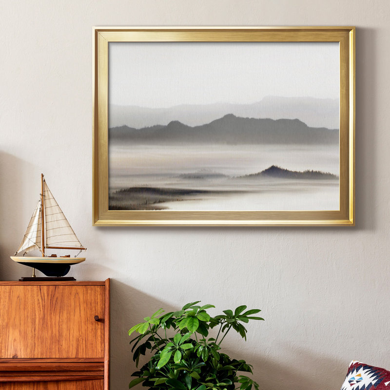 West Fjord - peinture encadrée, H 26,5 po x l 36,5 po x P 1 po, Doré, Pas de tapis